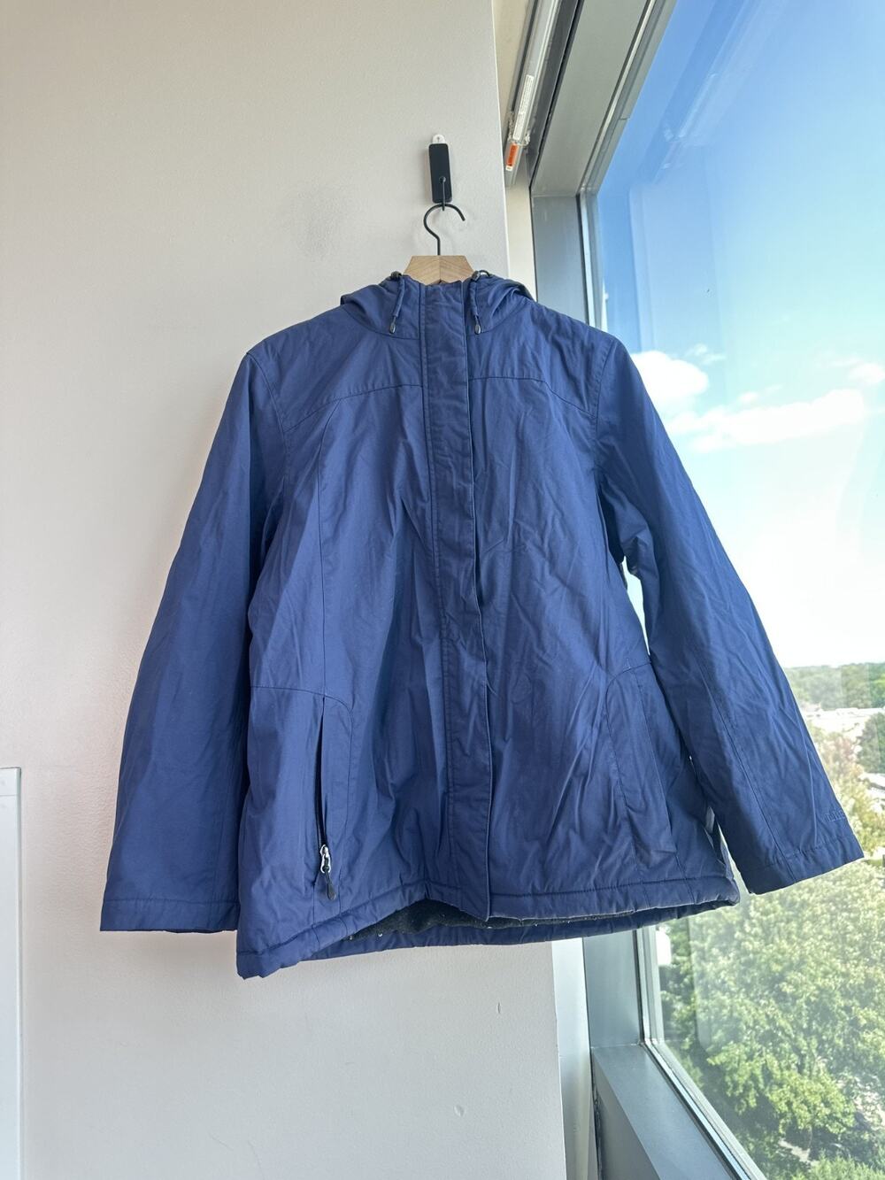 L.L Bean Winter Warmer Coat Blue Women's Fleece Lined Hooded Jacket Gorpcore